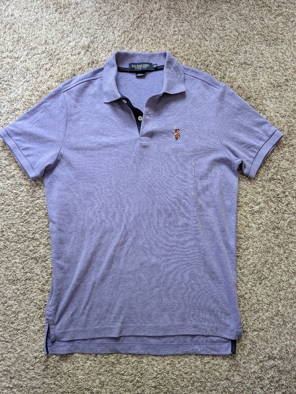 U.S. Polo Assn. Men's Lavender Polo Shirt with Embroidered Logo Sz XS Preppy